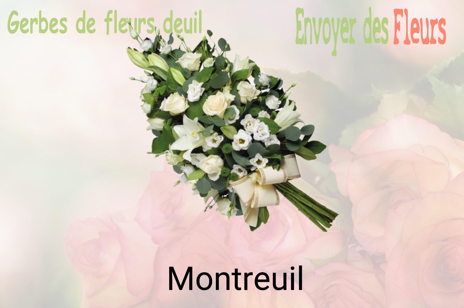 Gerbe de fleurs de deuil livrée à Montreuil